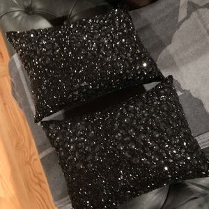 black beaded pillow